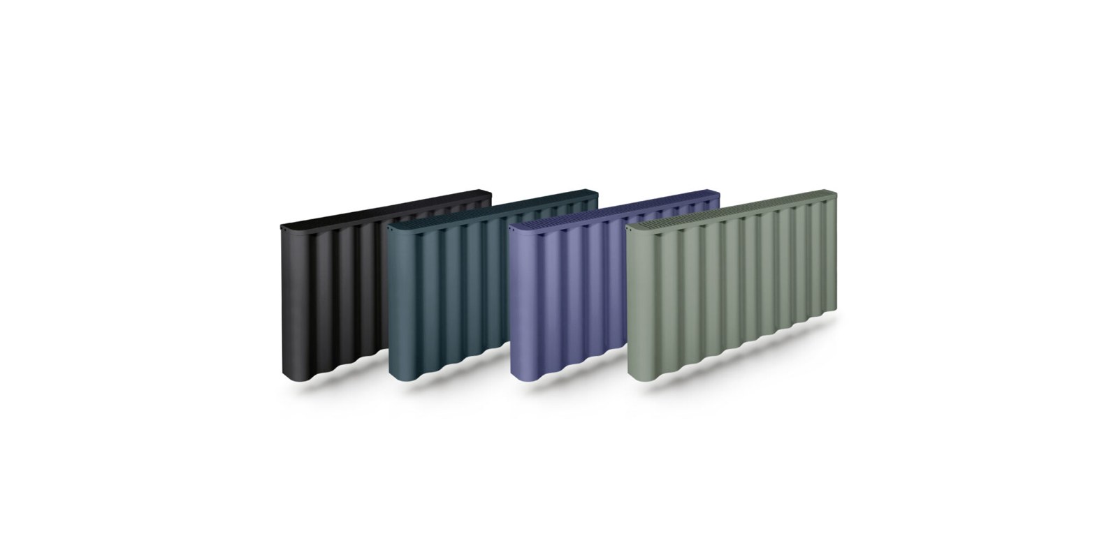 Fischer Tide electric radiators displayed in several colour finishes
