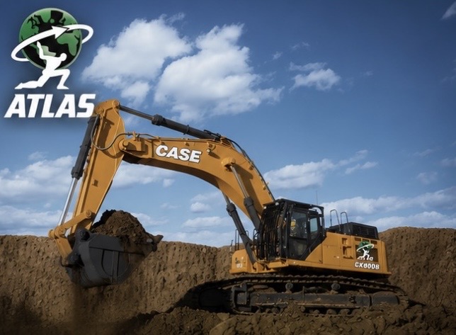 Atlas branded CASE CX600B large tracked excavator in a bulk dig