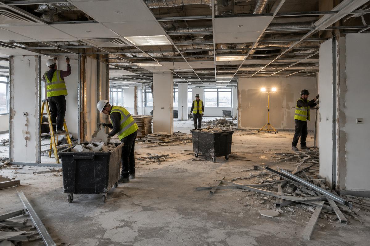 Commercial building undergoing an internal strip-out